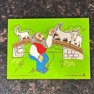 1980 Billy Goats Gruff 12 Piece Wooden Puzzle Judy/Instructo
